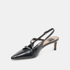 PAMLA MID WIDE HEELS MIDNIGHT CRINKLE PATENT - re:vita