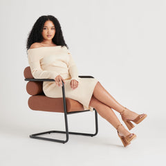 PANDRO HEELS MID BROWN SATIN - re:vita