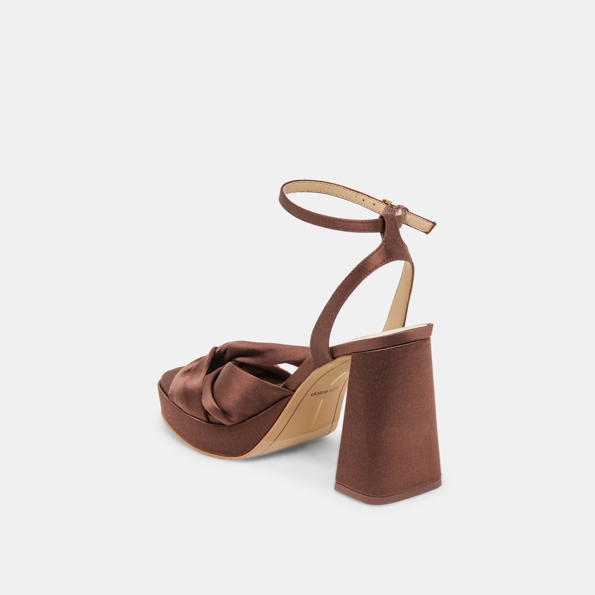 PARLO HEELS MID BROWN SATIN