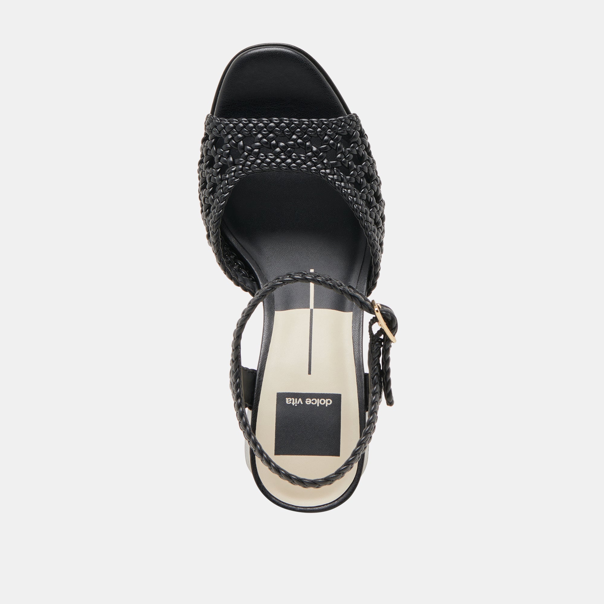 PEYTEN WIDE HEELS BLACK WOVEN STELLA