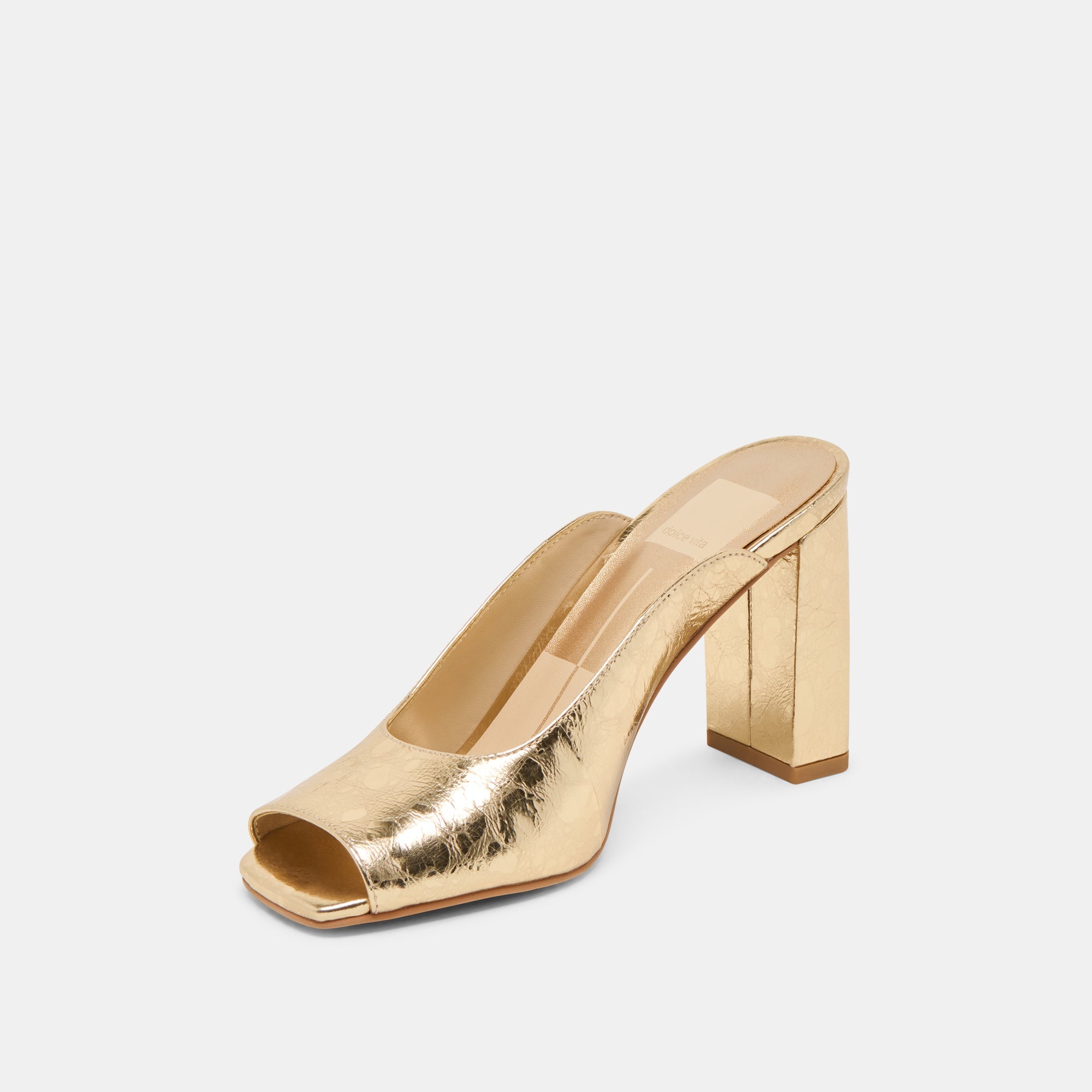 SABELA HEELS GOLD DISTRESSED LEATHER