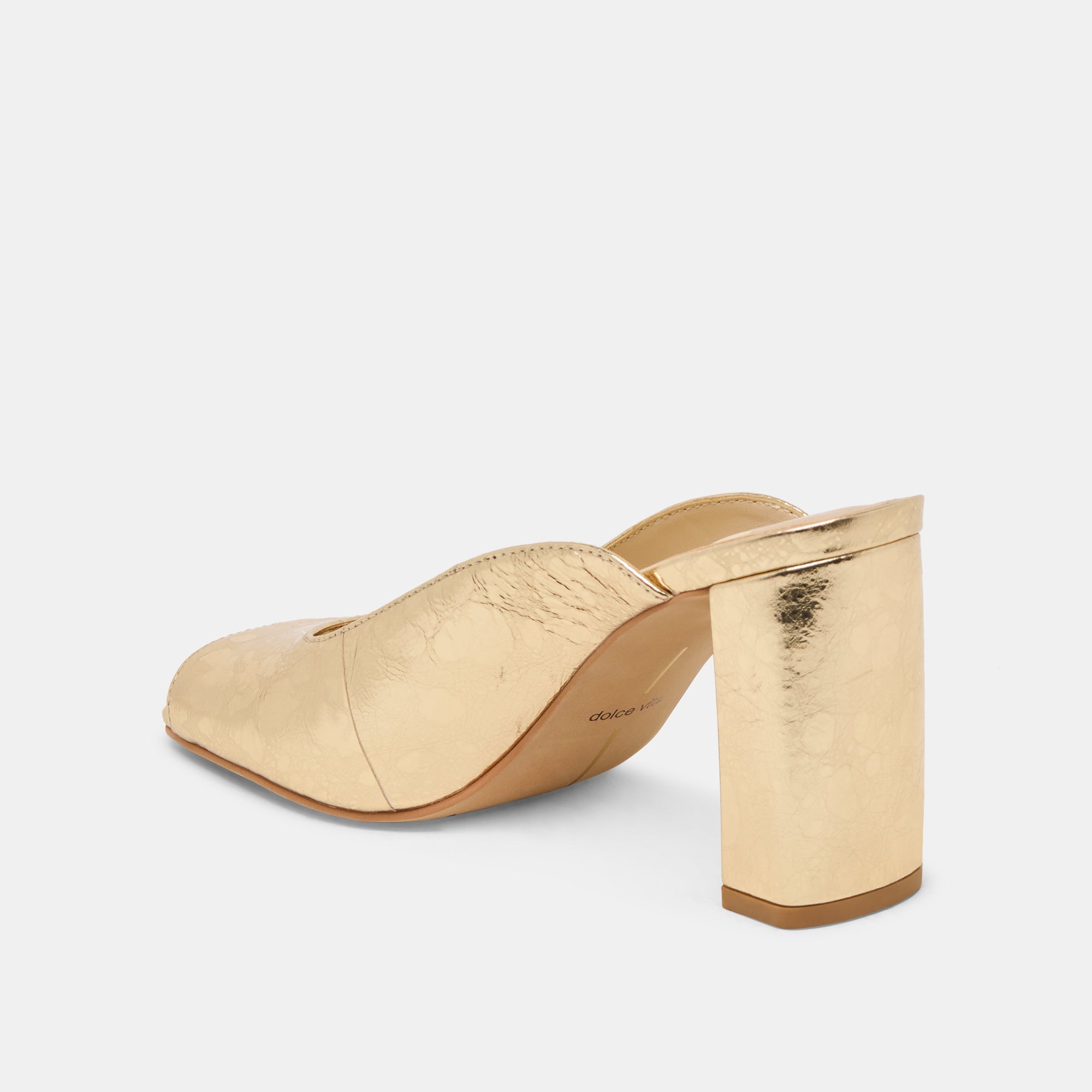 SABELA HEELS GOLD DISTRESSED LEATHER