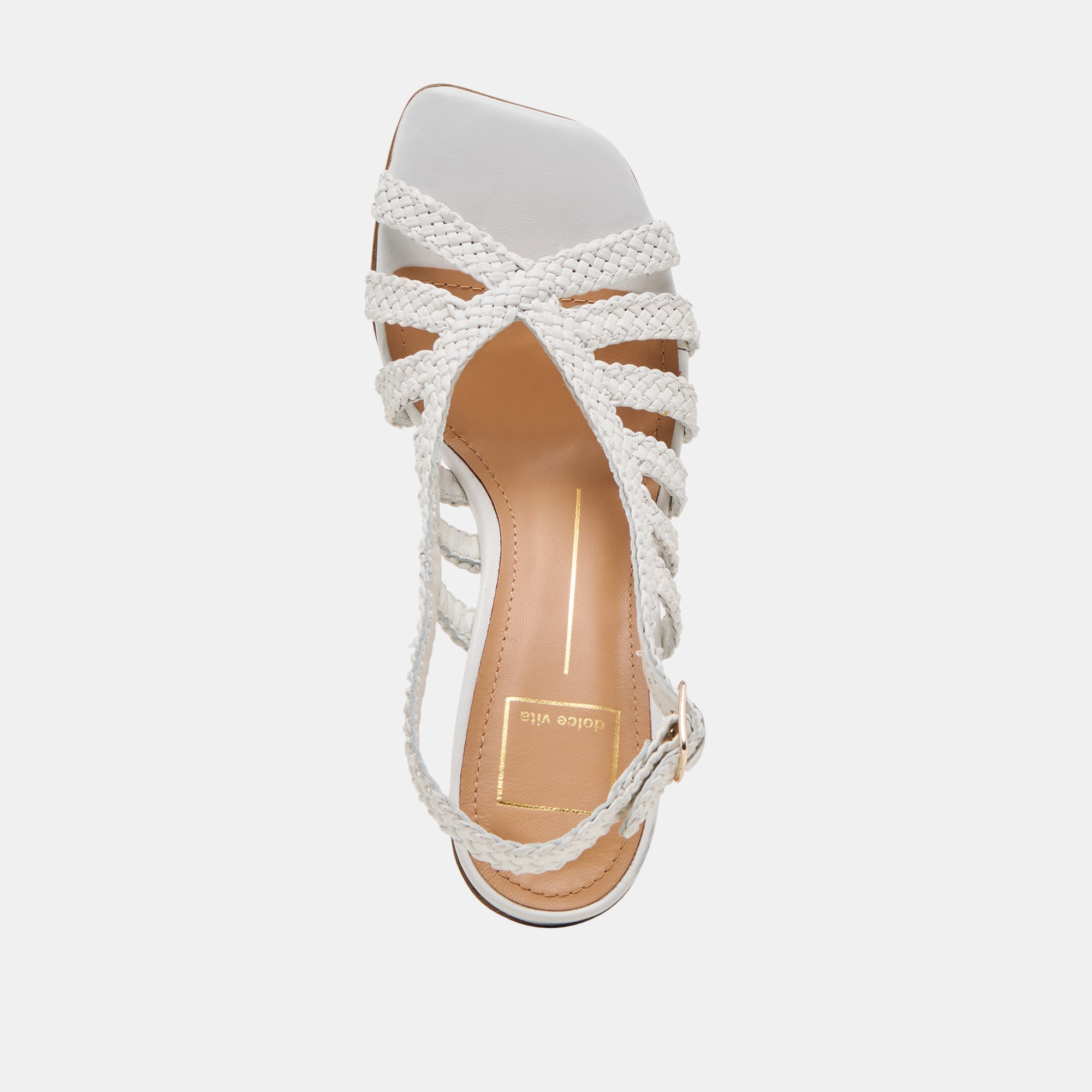 SICILY HEELS WHITE WOVEN LEATHER