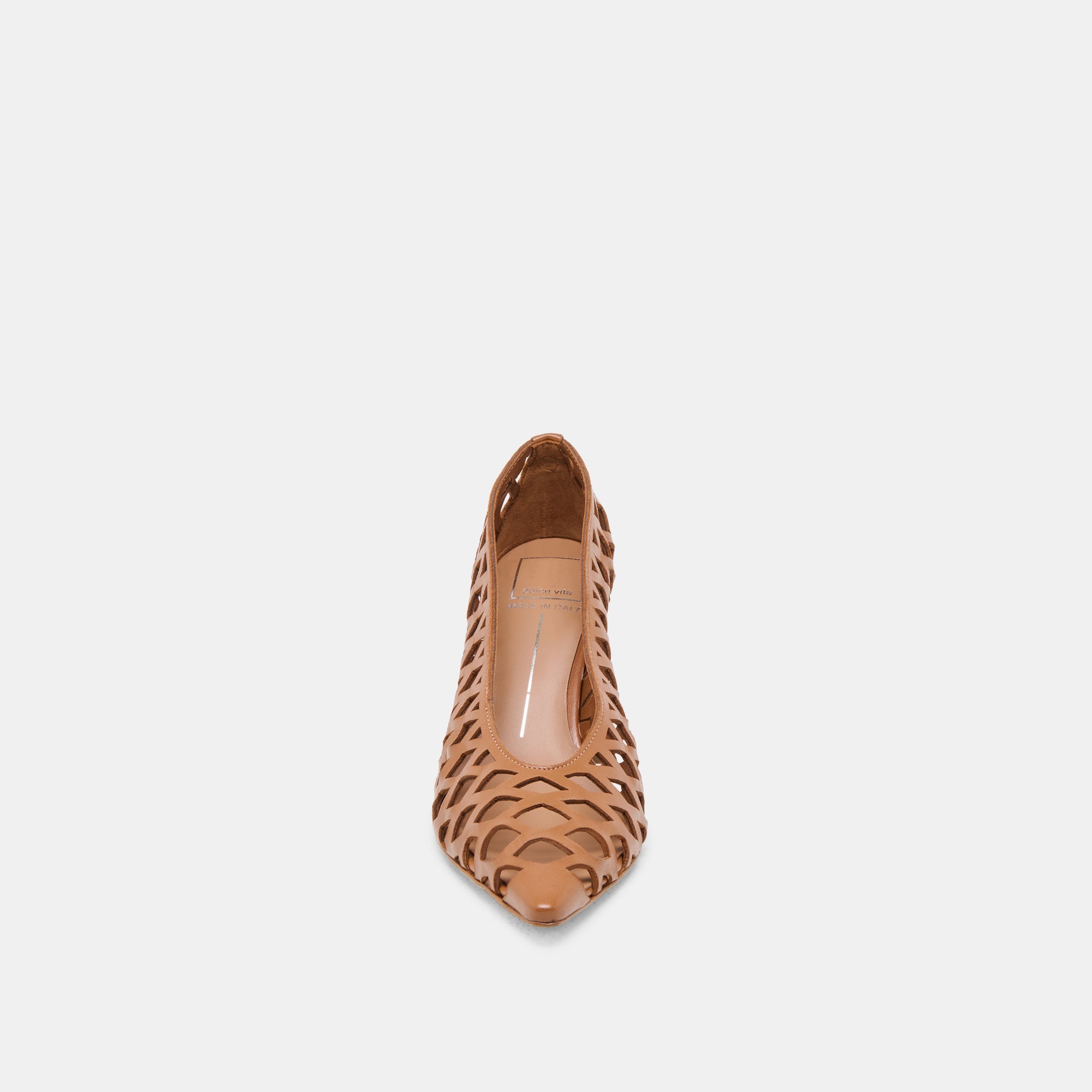 TANYA HEELS COGNAC WOVEN LEATHER