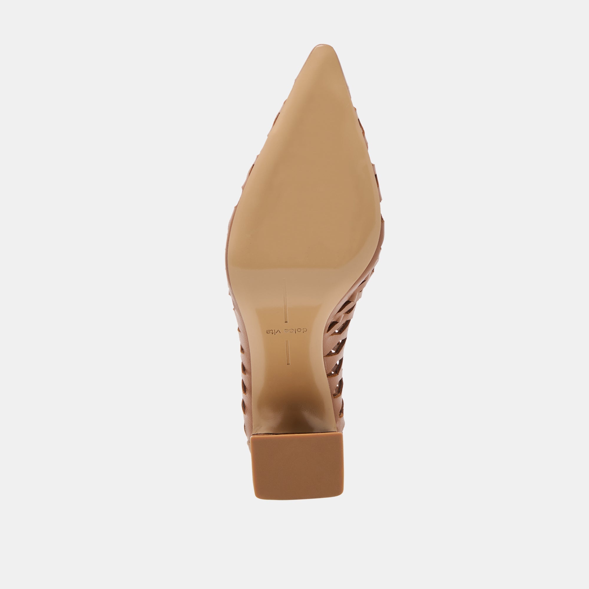 TANYA HEELS COGNAC WOVEN LEATHER
