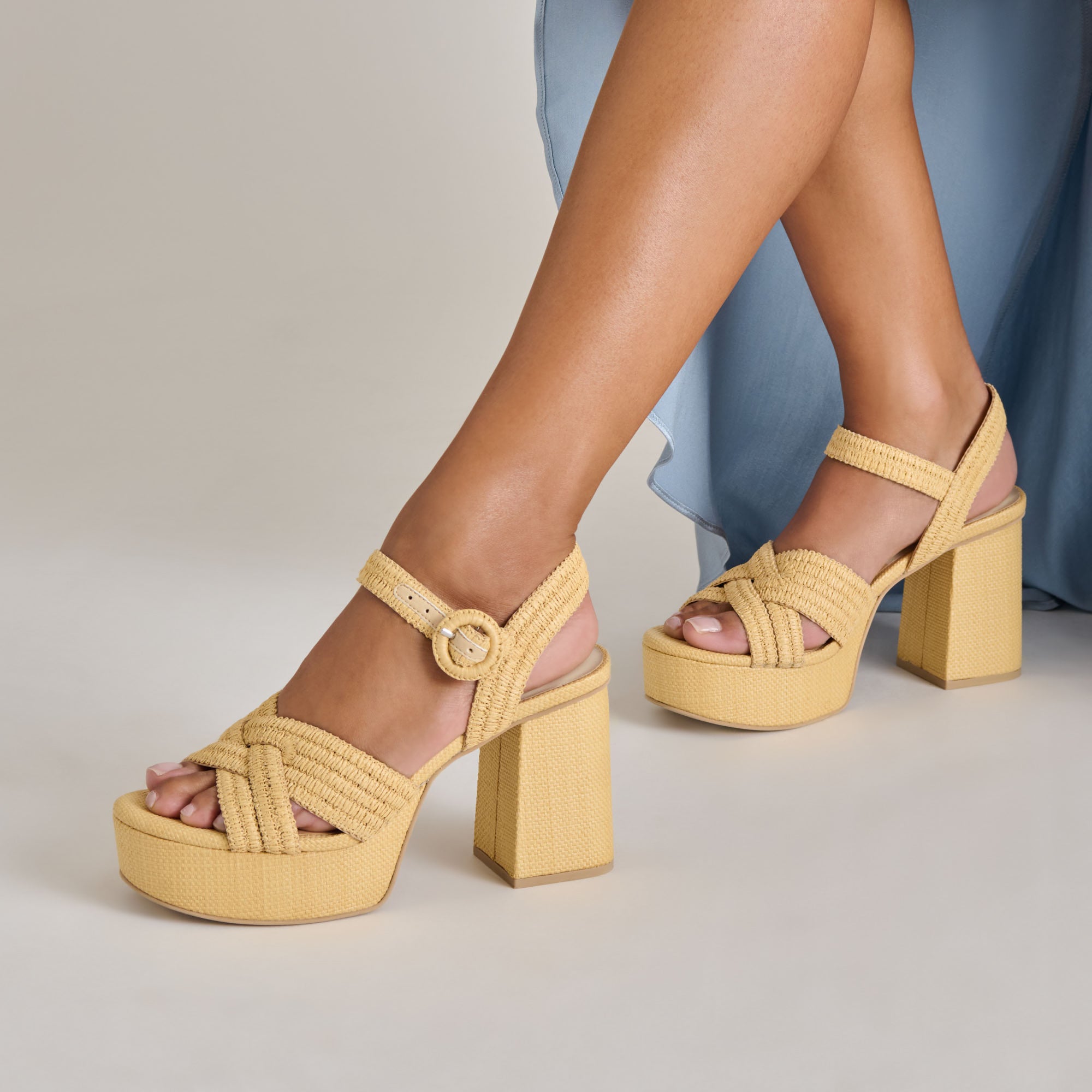 BETY HEELS LT NATURAL WOVEN RAFFIA