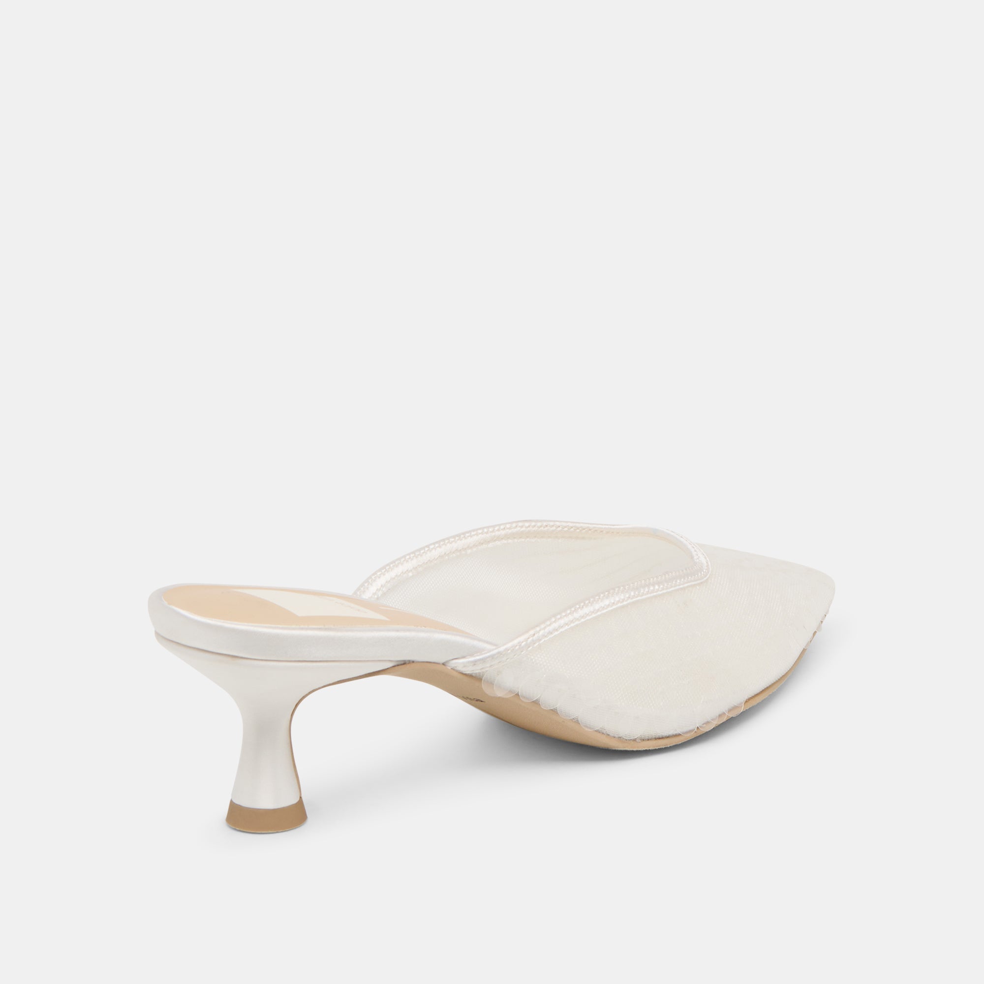 CLEO SEQUIN HEELS WHITE SEQUIN