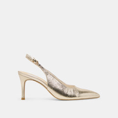 ELASI HEELS LIGHT GOLD CRINKLE PATENT