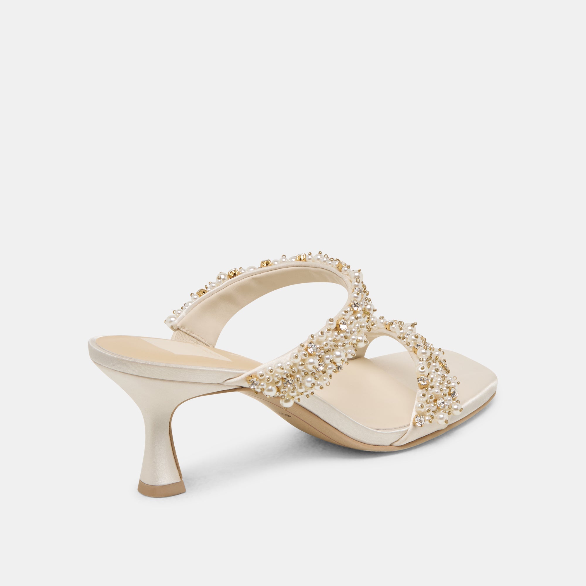 GENORA RHINESTONE HEELS IVORY RHINESTONE