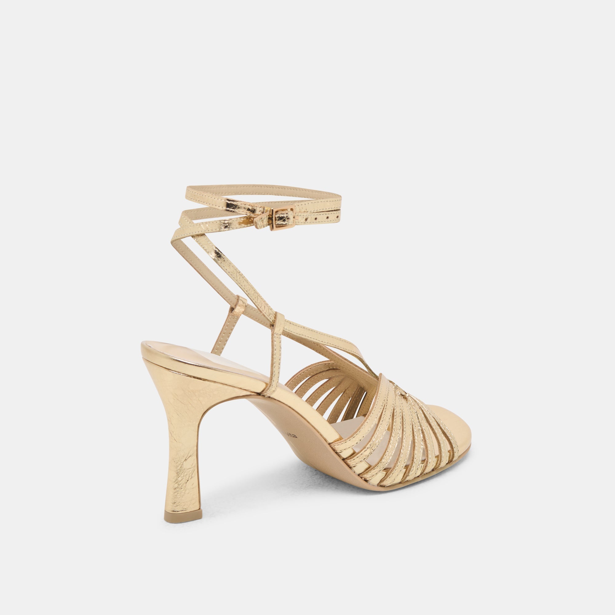 NIVANA HEELS GOLD DISTRESSED LEATHER