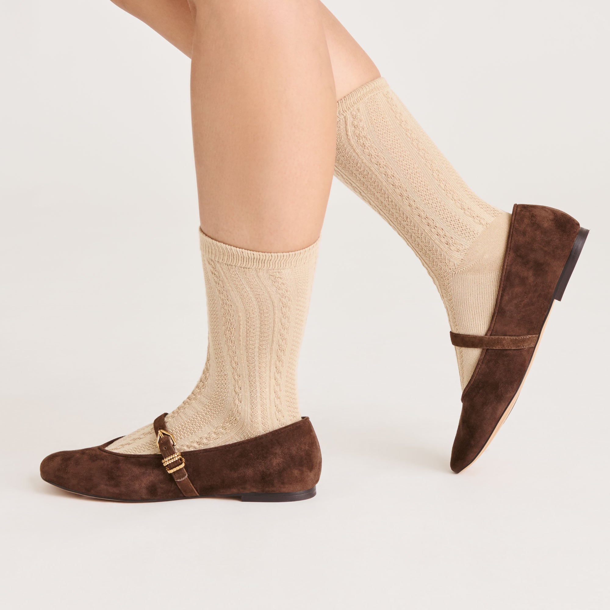 5 PACK TEXTURED CREW SOCKS TAN MULTI