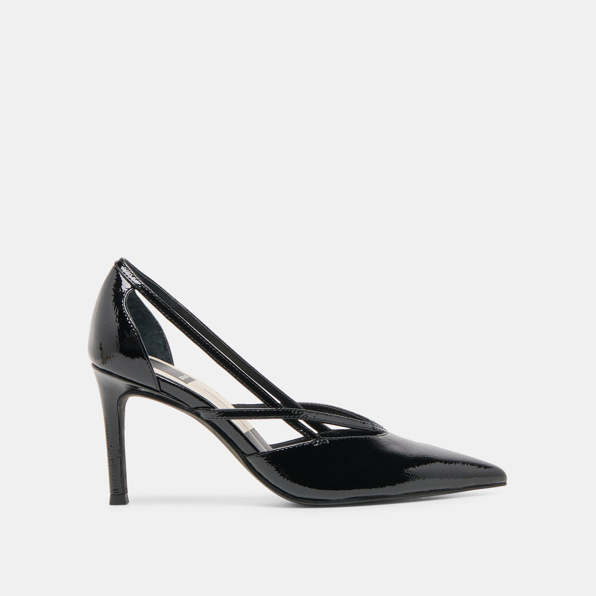 KAINE HEELS MIDNIGHT CRINKLE PATENT LEATHER