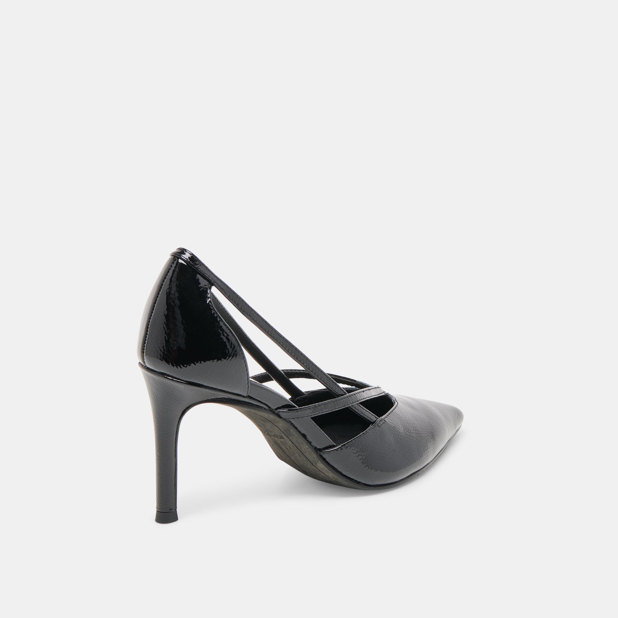 KAINE HEELS MIDNIGHT CRINKLE PATENT LEATHER