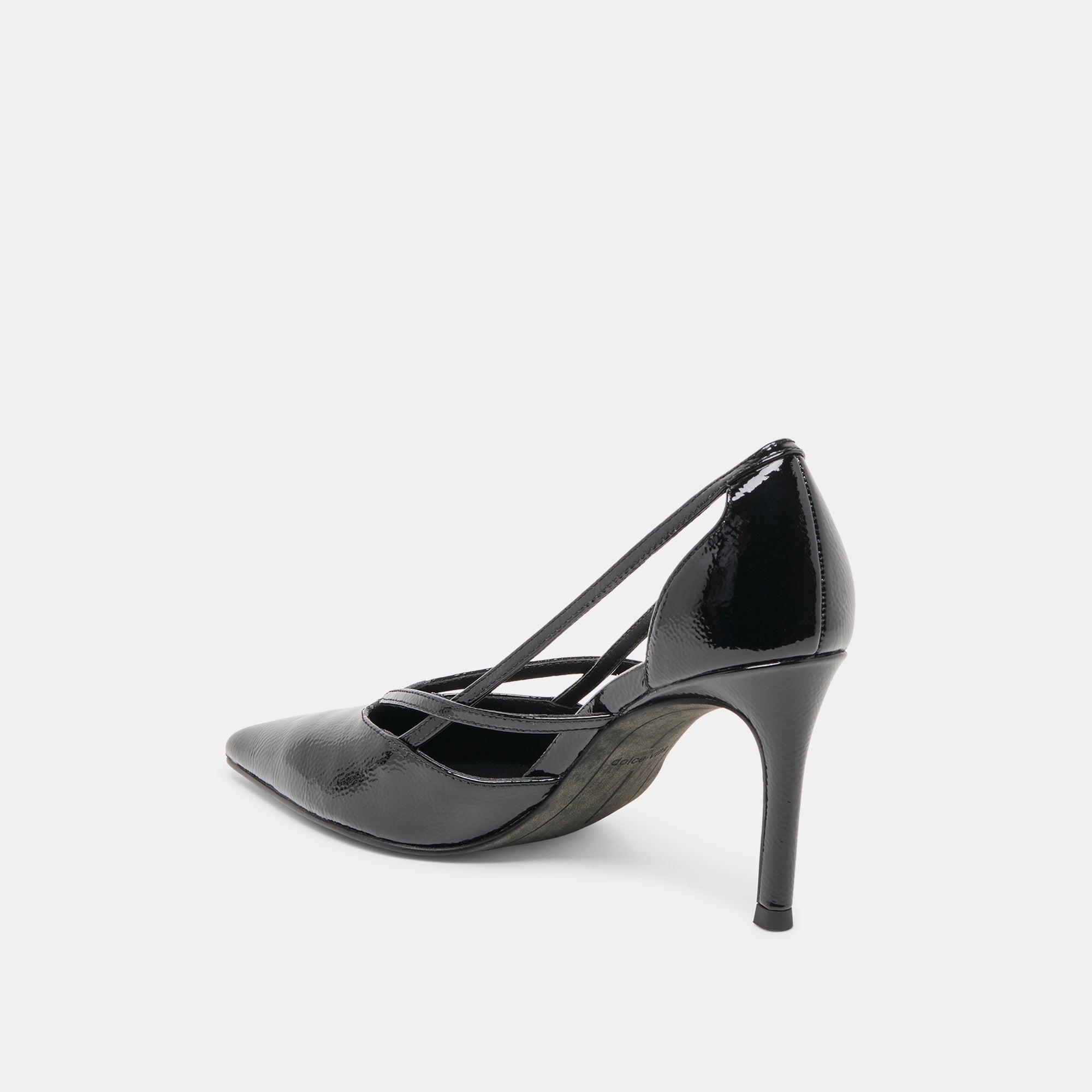 KAINE HEELS MIDNIGHT CRINKLE PATENT LEATHER