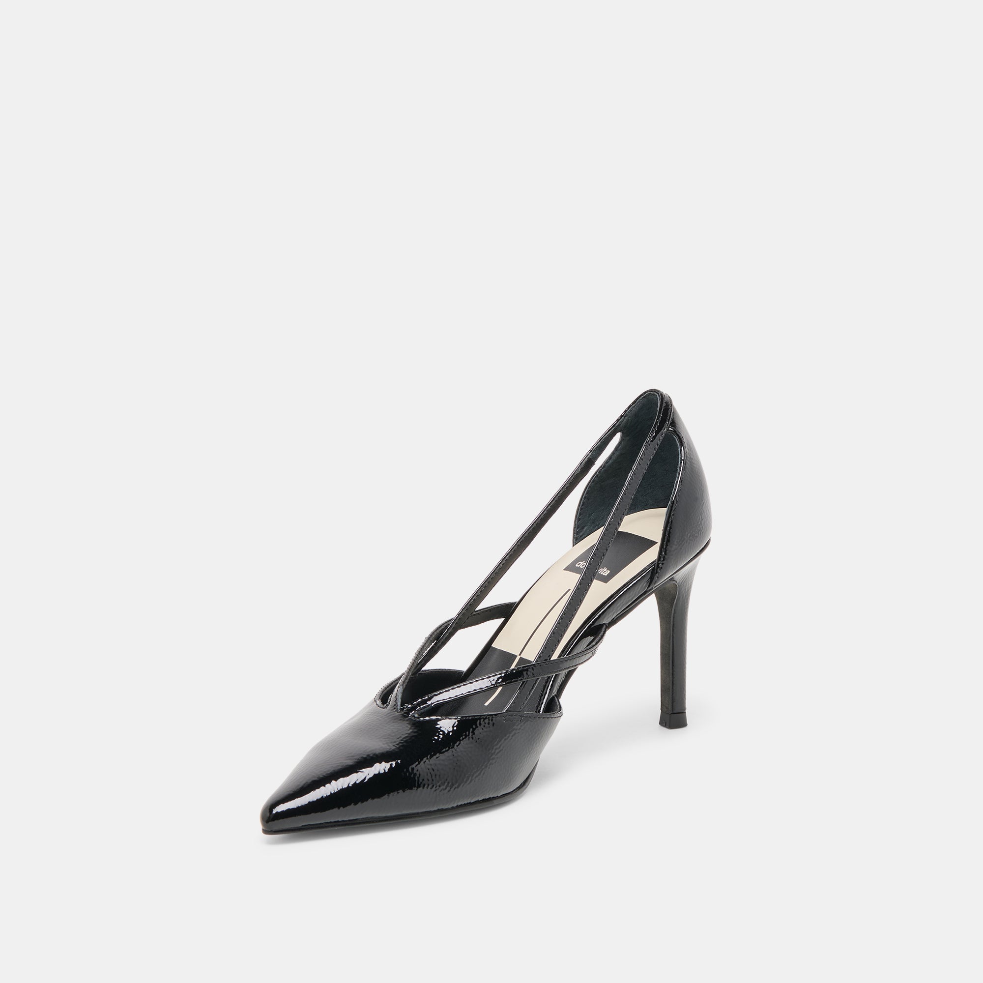 KAINE HEELS MIDNIGHT CRINKLE PATENT LEATHER