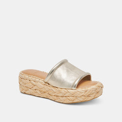 CHAVI SANDALS LIGHT GOLD METALLIC LEATHER - re:vita