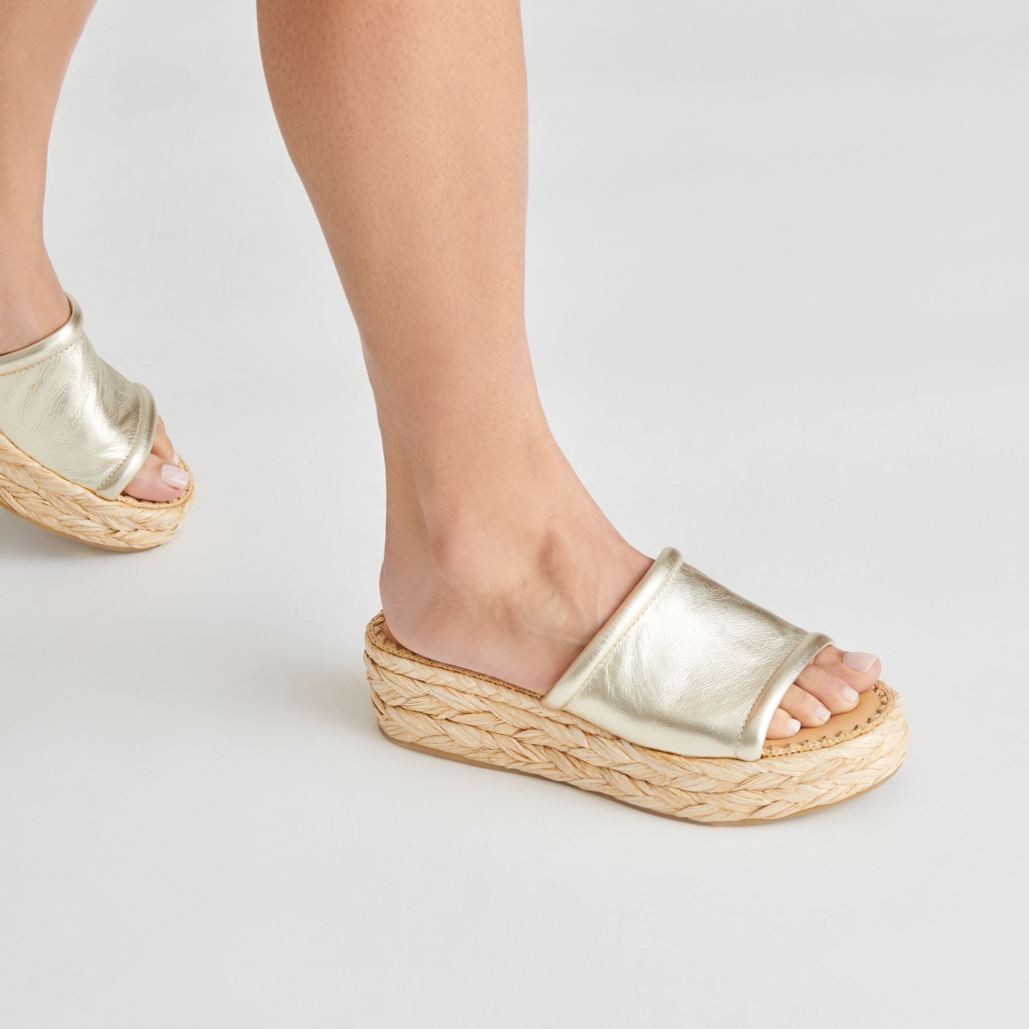 CHAVI SANDALS LIGHT GOLD METALLIC LEATHER - re:vita