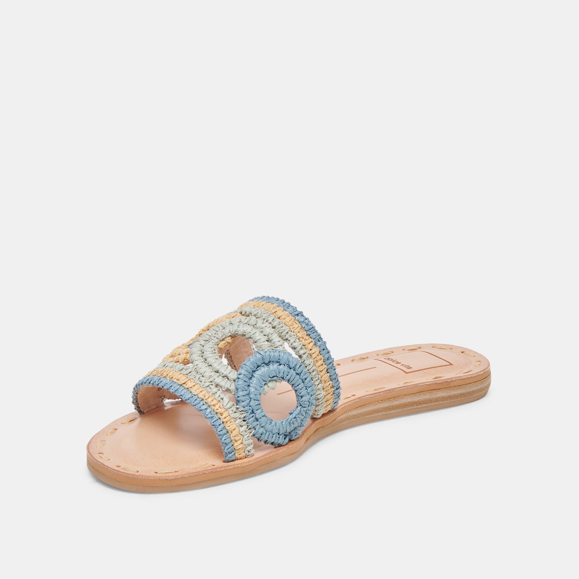 DANY SANDALS BLUE MULTI RAFFIA - re:vita