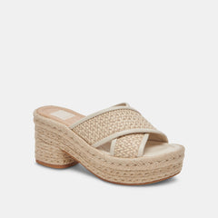 ELDORA HEELS NATURAL WHITE RAFFIA - re:vita