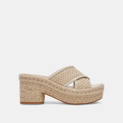 ELDORA HEELS NATURAL WHITE RAFFIA - re:vita