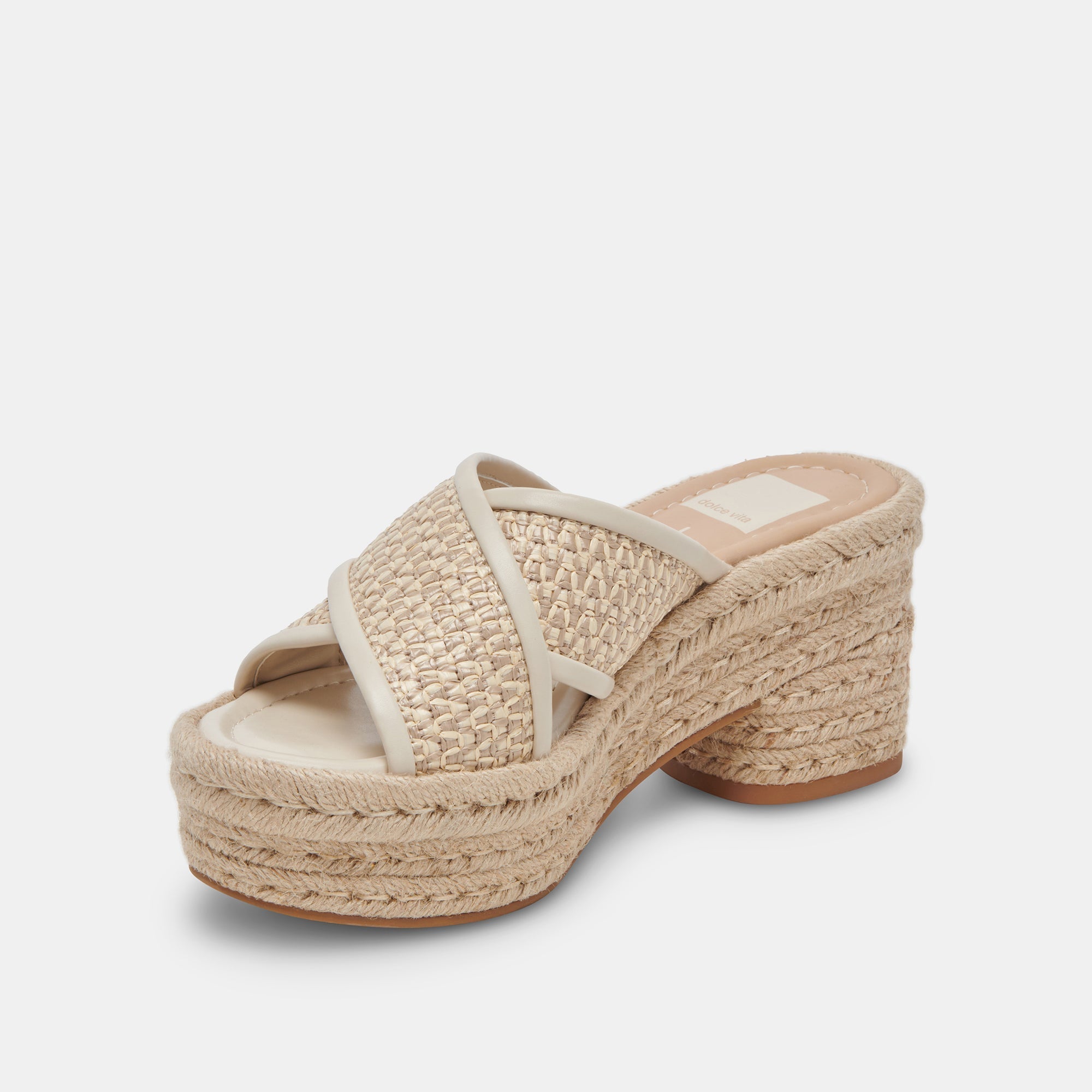 ELDORA HEELS NATURAL WHITE RAFFIA - re:vita