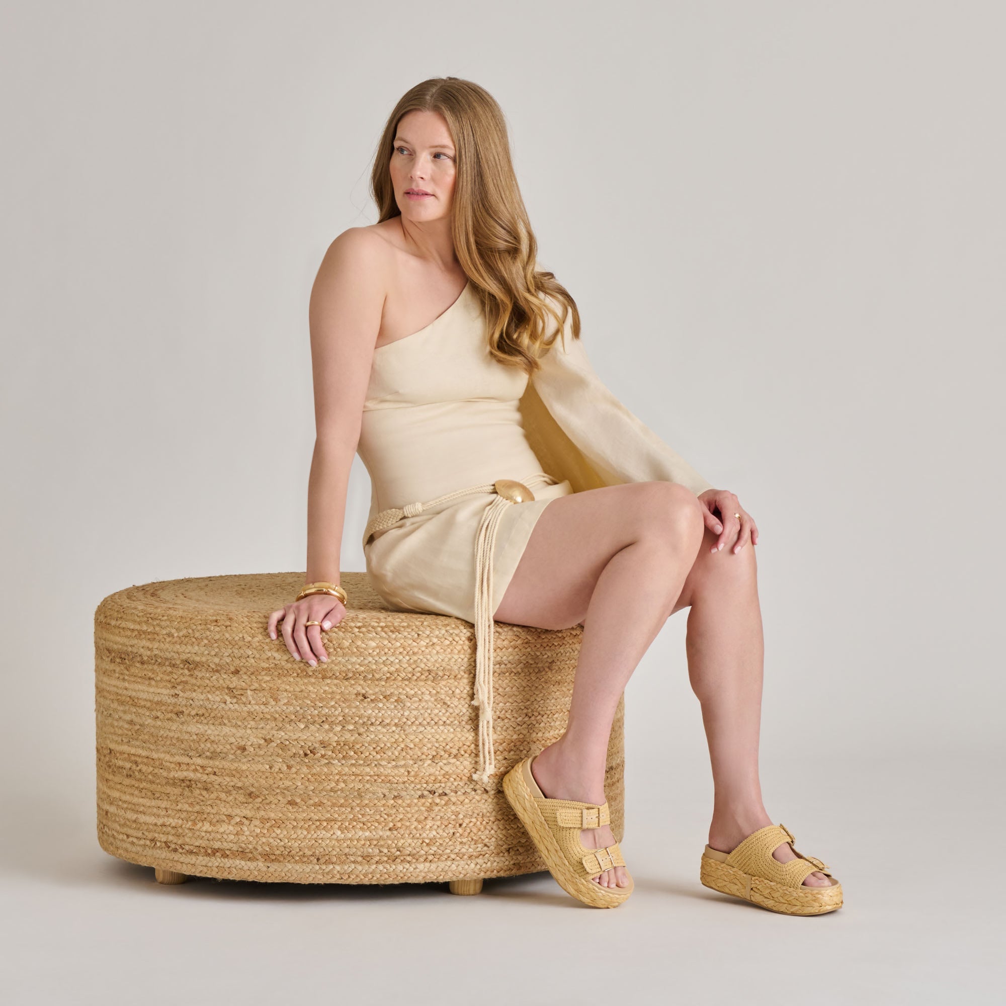 FALYN SANDALS LT NATURAL WOVEN RAFFIA