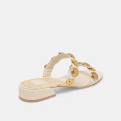 FARROW SANDALS CREME LEATHER