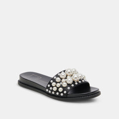 GABBI PEARL SANDALS BLACK PEARLS - re:vita