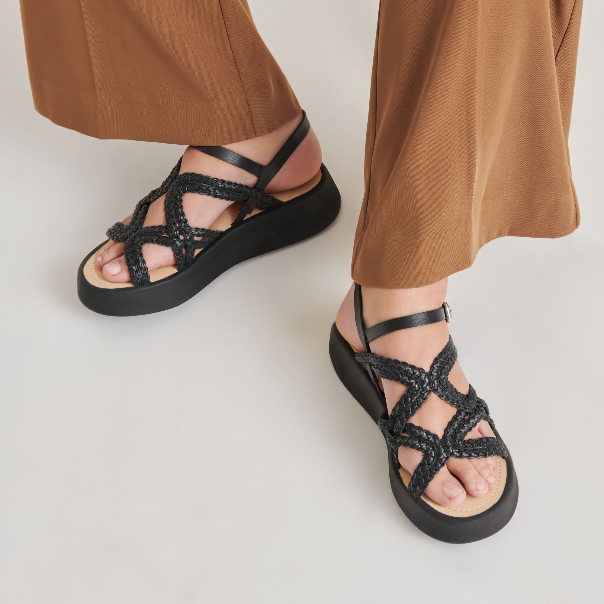 GATSBY SANDALS BLACK LEATHER - re:vita