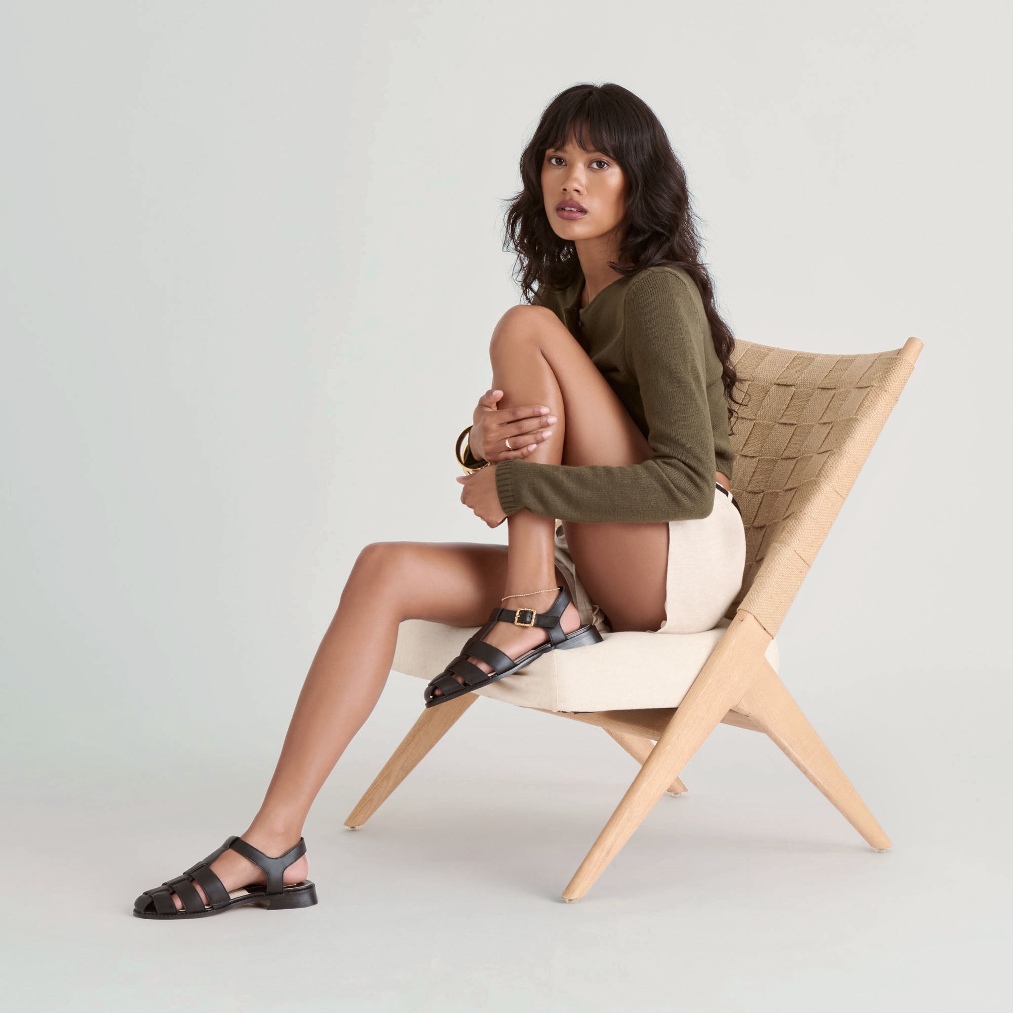 HOLIS SANDALS BLACK LEATHER