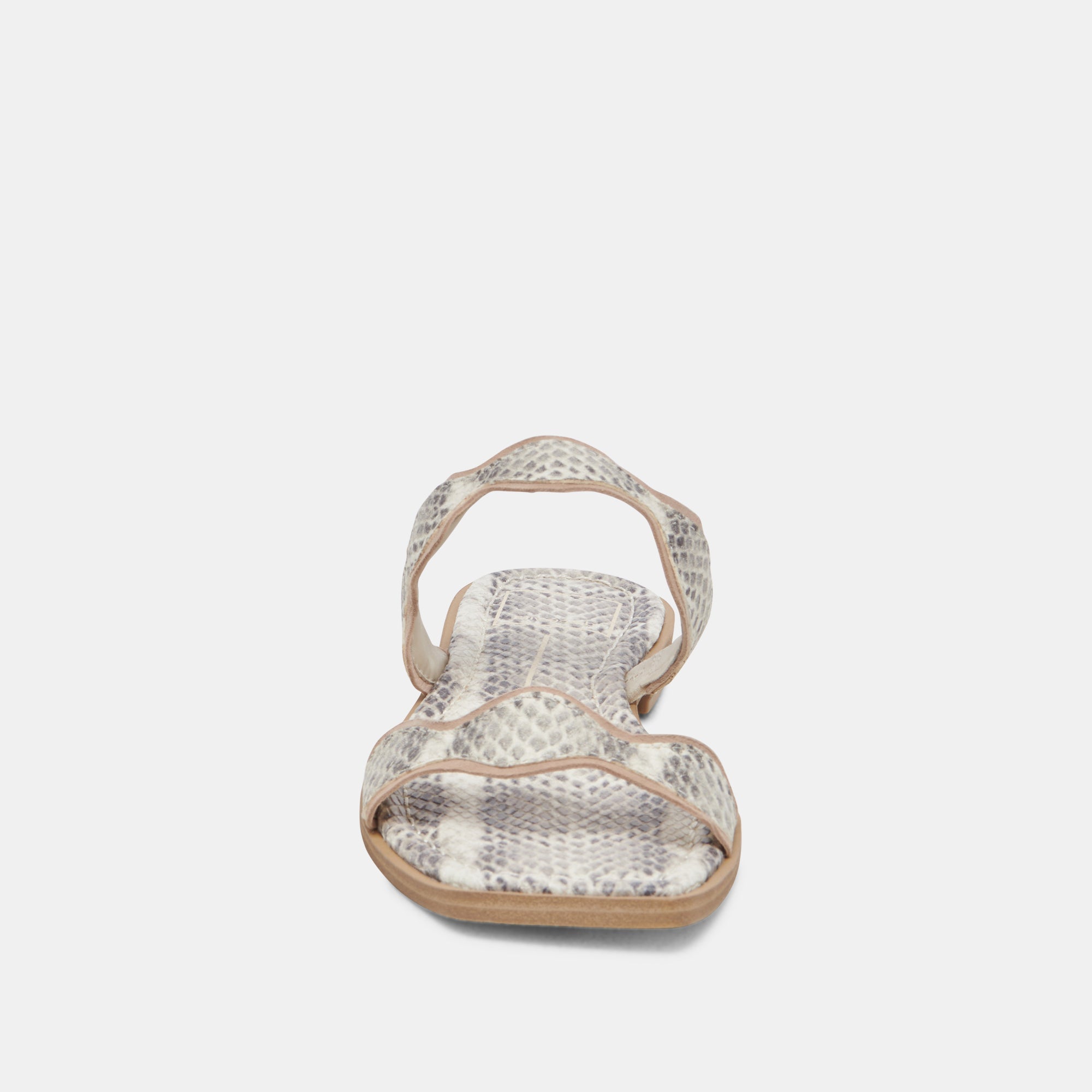 ILVA SANDALS GREY WHITE EMBOSSED LEATHER - re:vita