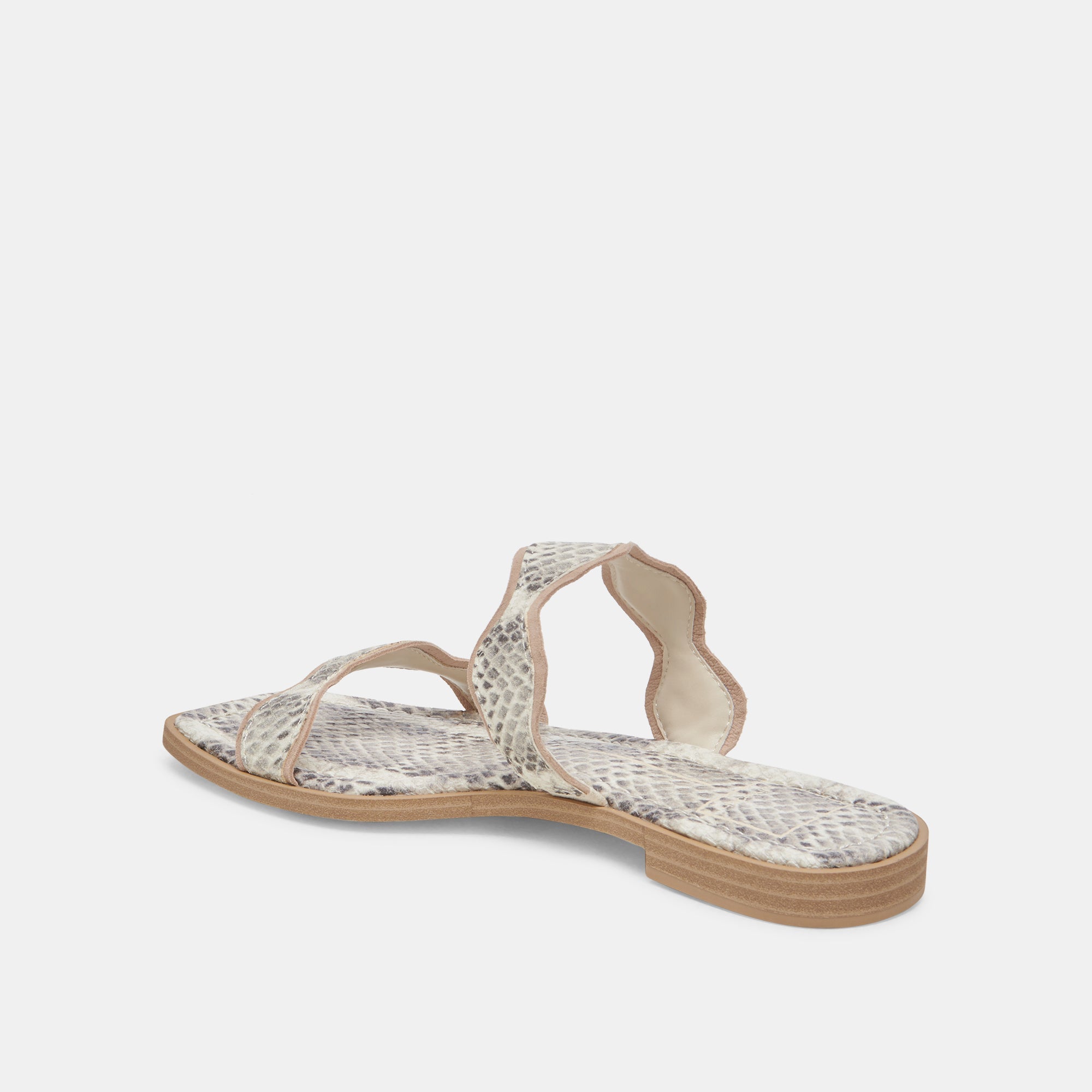 ILVA SANDALS GREY WHITE EMBOSSED LEATHER - re:vita