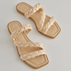 IMAN SANDALS LT NATURAL RAFFIA - re:vita