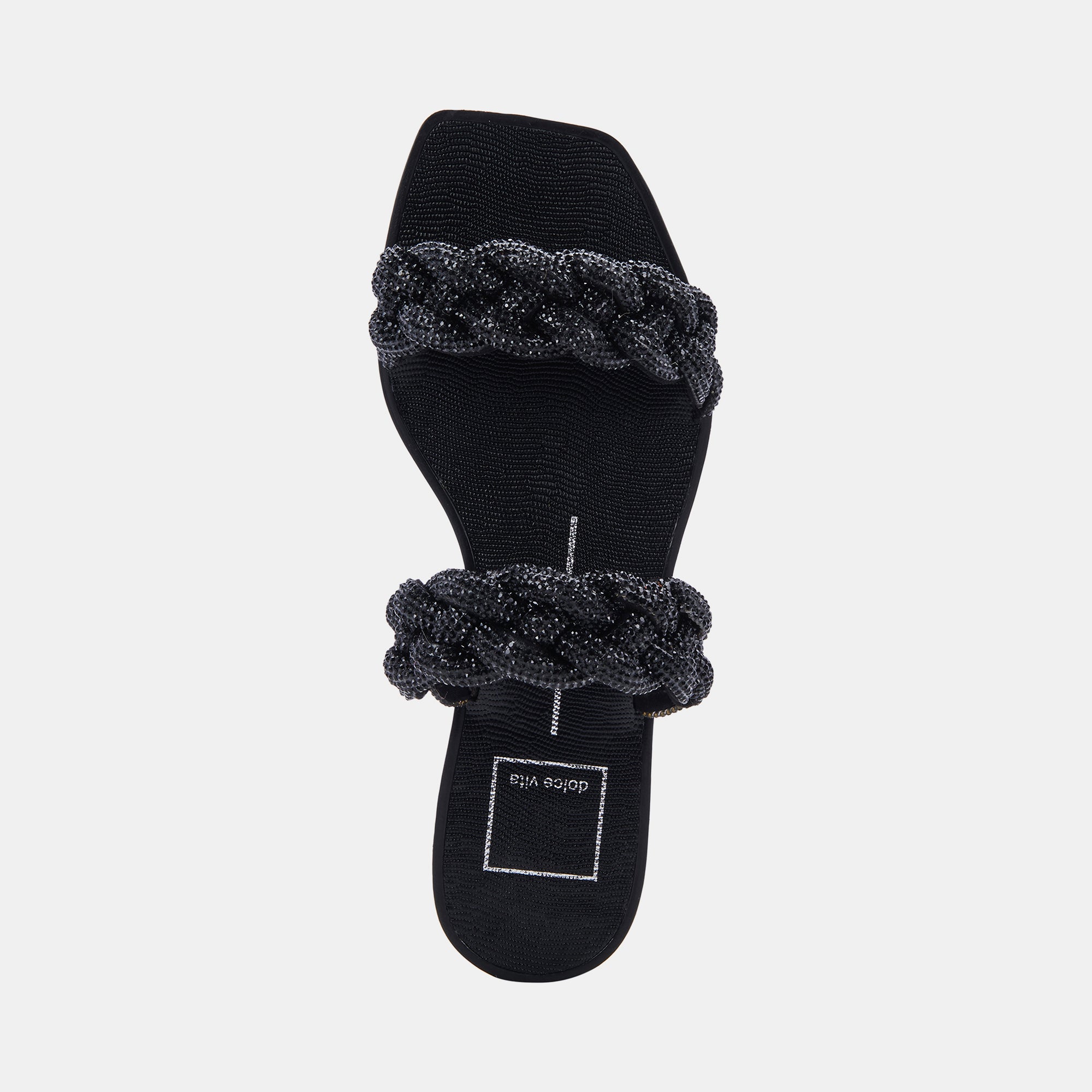 INDY RHINESTONE SANDALS BLACK RHINESTONE - re:vita