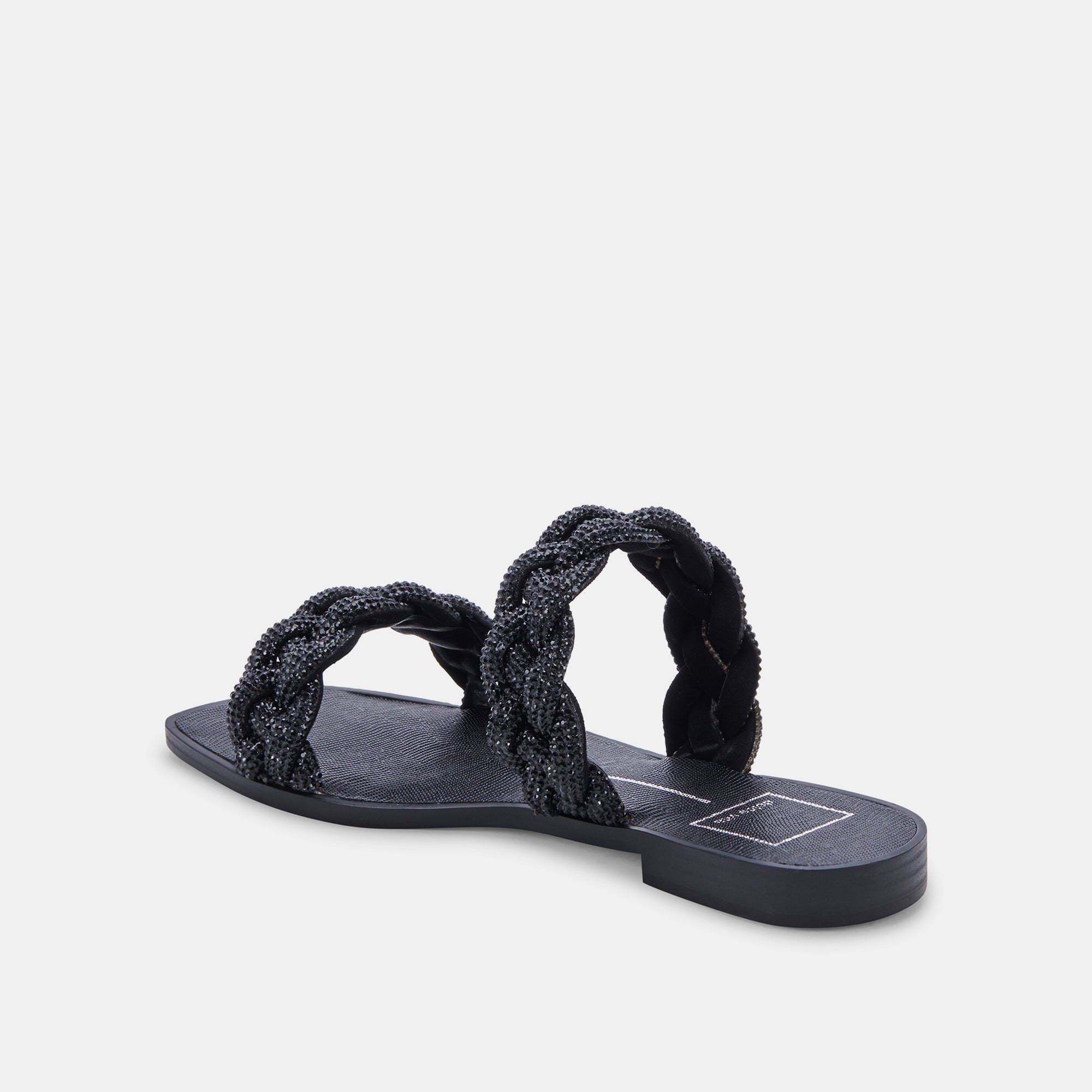 INDY RHINESTONE SANDALS BLACK RHINESTONE - re:vita