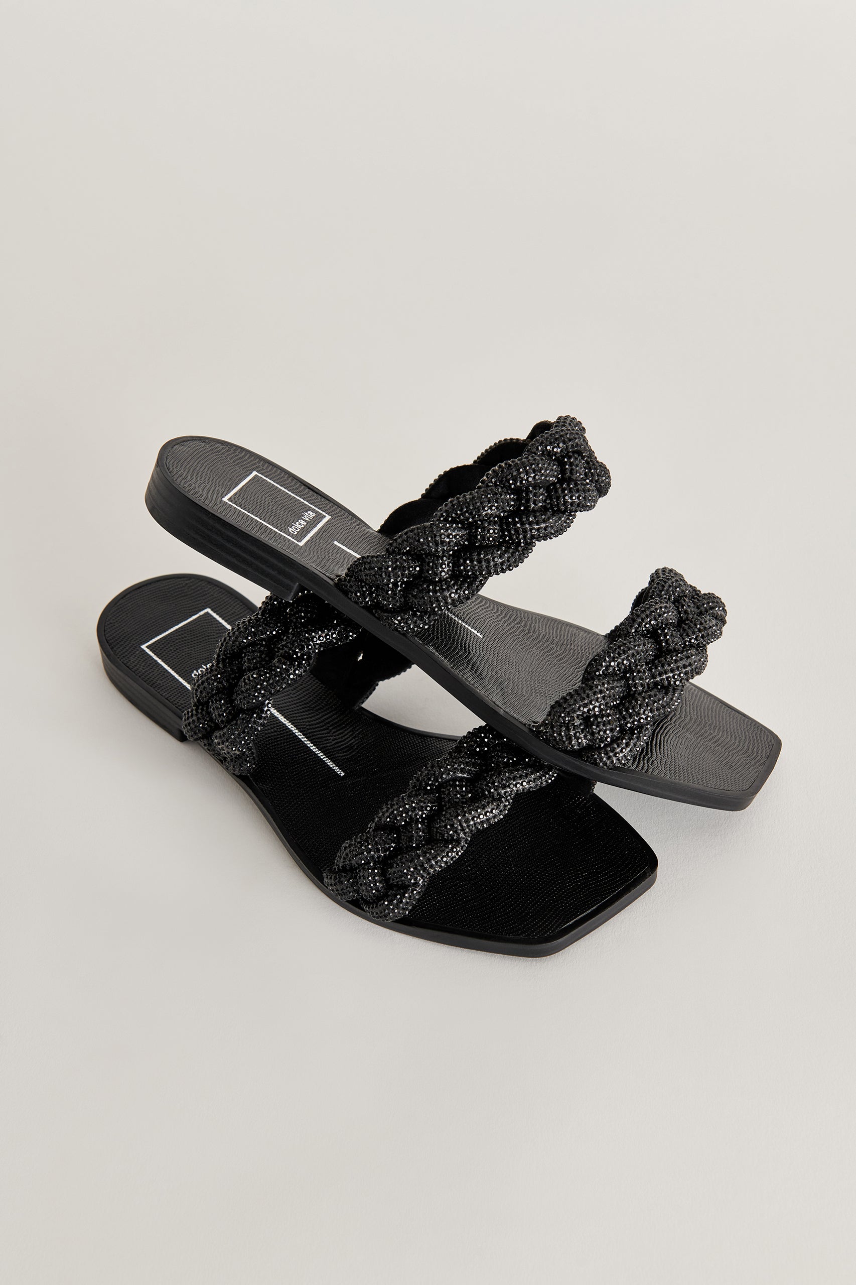 INDY RHINESTONE SANDALS BLACK RHINESTONE - re:vita