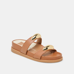 SATINE SANDALS SADDLE LEATHER