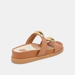 SATINE SANDALS SADDLE LEATHER
