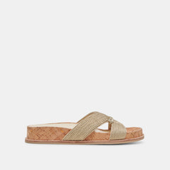 SELDA SANDALS GOLD RAFFIA - re:vita