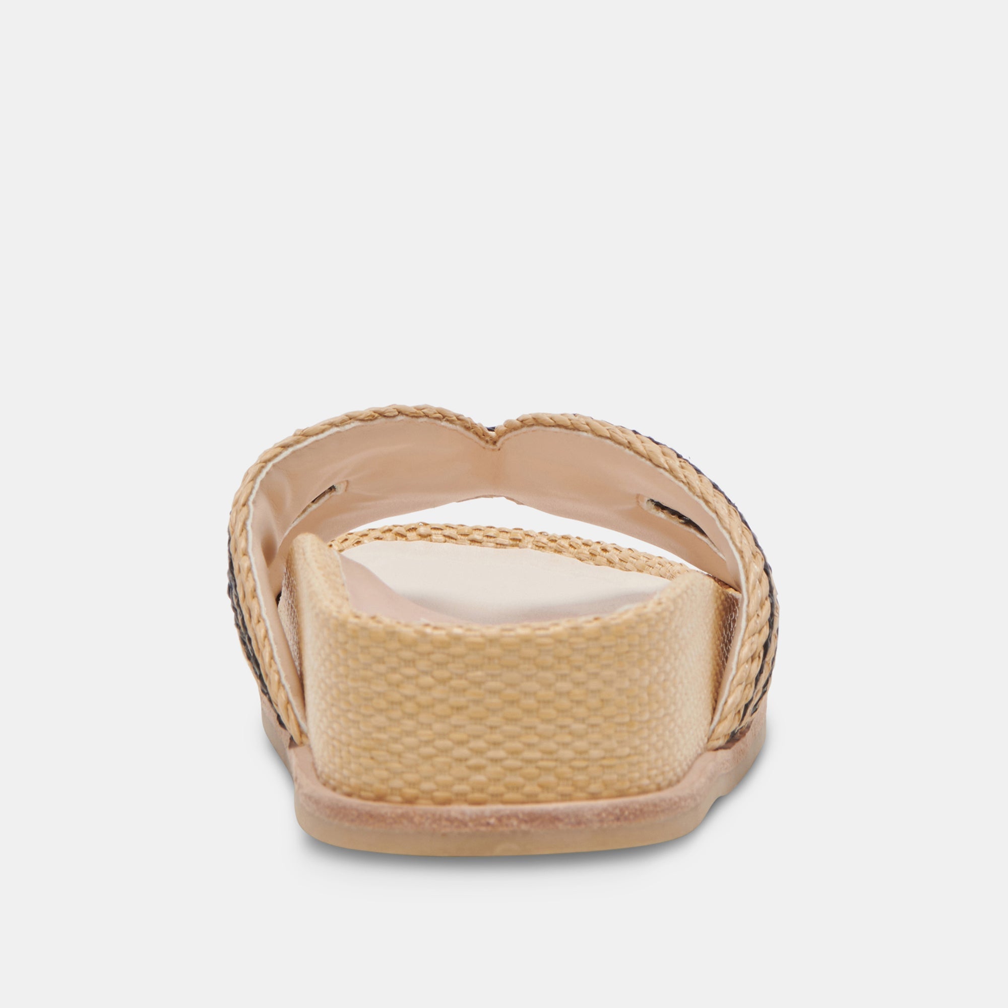 SELDA WIDE SANDALS NATURAL BLACK RAFFIA - re:vita