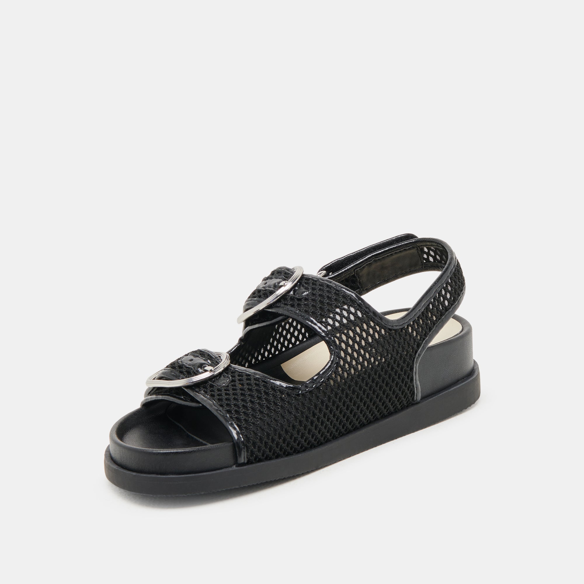 STARLA MESH SANDALS BLACK WOVEN MESH
