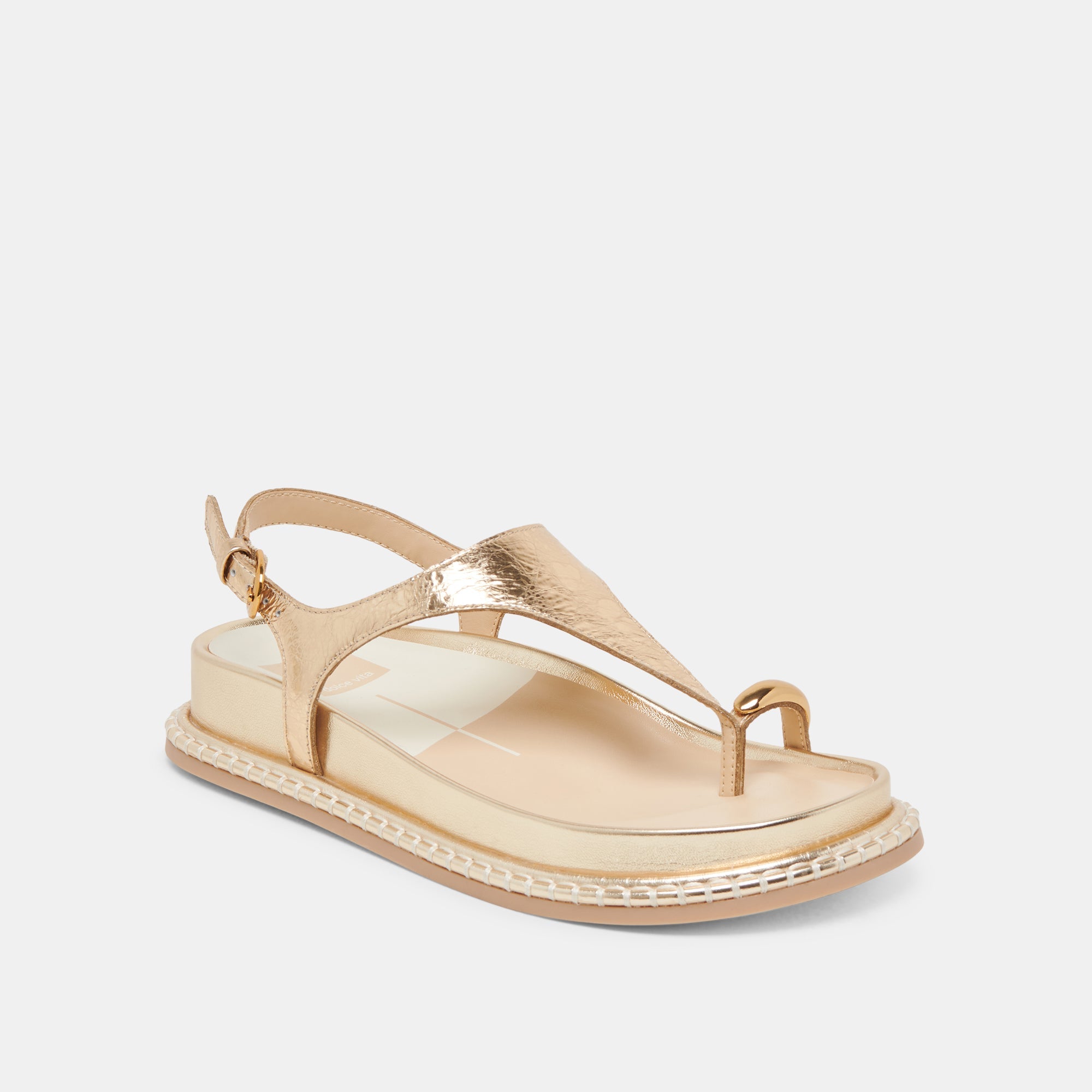 STEFAN SANDALS GOLD DISTRESSED LEATHER