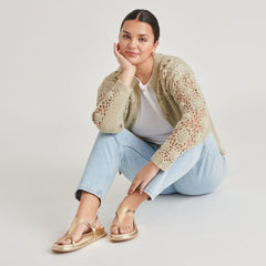 STEFAN SANDALS GOLD DISTRESSED LEATHER