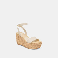 TALISA WEDGES IVORY LEATHER