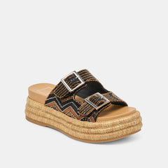 WIXIE SANDALS BLACK MULTI BEADS