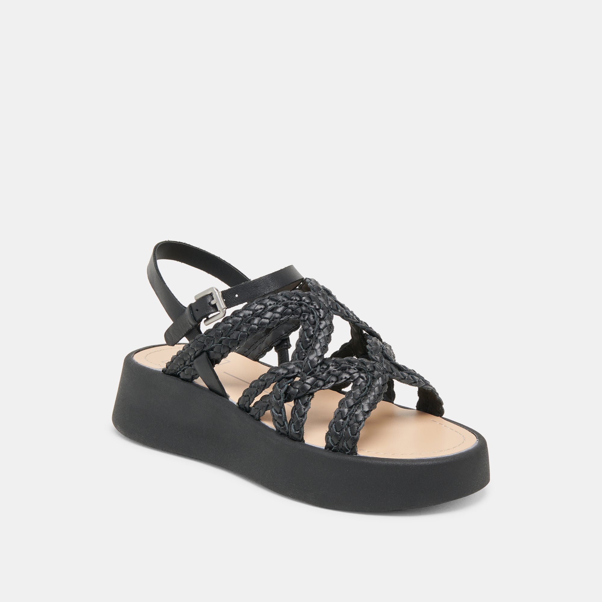 GATSBY SANDALS BLACK LEATHER - re:vita
