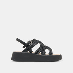 GATSBY SANDALS BLACK LEATHER - re:vita