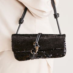 ALICE SHOULDER BAG BLACK SEQUIN