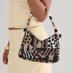 AMELIA SHOULDER BAG DARK MULTI BEADED