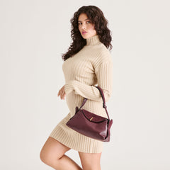 DEVYN SHOULDER BAG BURGUNDY LEATHER